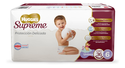 Pañales Huggies Supreme 36 Piezas Etapa 6 Unisex