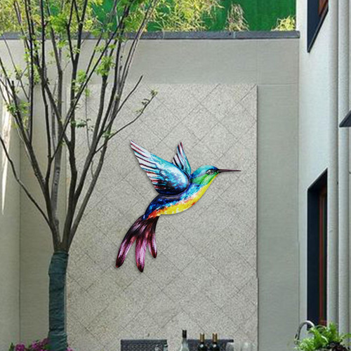 Colibrí Pared Arte Metal Colibrí Estatua Para Valla Azul