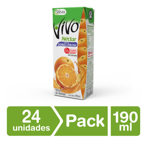 Pack 24 - Vivo Néctar Naranja 190 Ml
