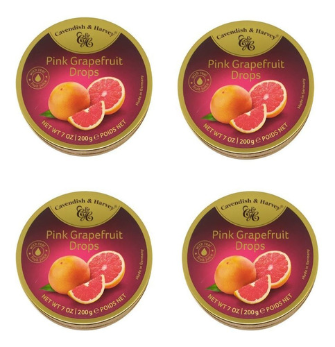 Balas Cavendish & Harvey Pink Grapefruit Kit Com 4