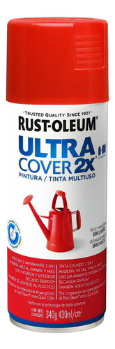 Pintura Aerosol Ultra Cover 2x 420 Ml / 340 Gr. Rust Oleum Color Rojo Manzana Brillante