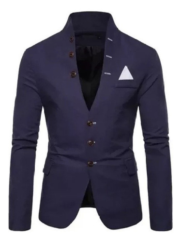 Blazer Saco Delgado Para Hombre Slim Fit Cuello Alto