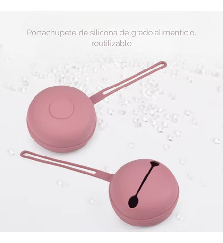Portachupete De Silicona Bebé Portátil Circular Ajustable Beige