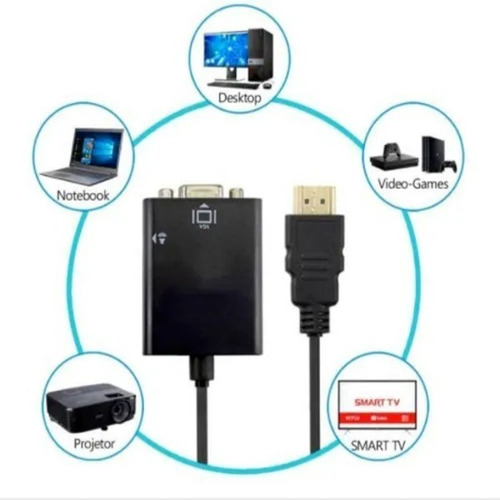 Imagem 5 de 6 de Cabo Adaptador Conversor Hdmi Para Vga Com Saída P2 Audio