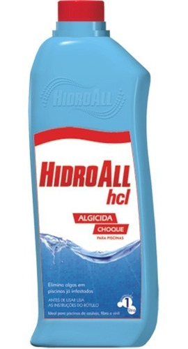 Algicida De Choque Hcl Hidroall 1 Litro