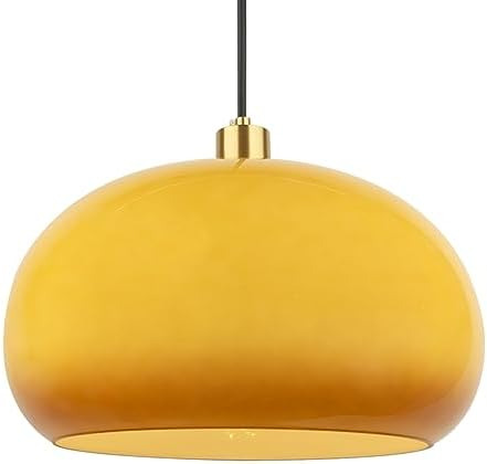 Qepeety Lámpara Colgante De Cristal Naranja Con Isla De Coci