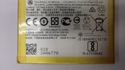 Imagen 4 de 7 de Bateria Motorola Original G7 Play Je40 2820 Mah (2014) E5532