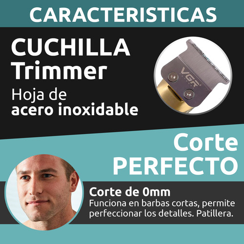 Máquina Trimmer Patillera Profesional Vgr V-916 Metal Usb