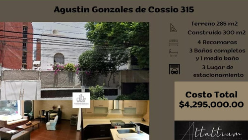 Casa En La Benito Juarez, Col. Del Valle, Agustin Gonzales De Cossio 315. Cuenta Con 3 Lugares De Estacionamiento.  Nb10-za