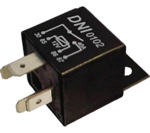 Relé Auxiliar Motor Partida 40a 12v 4 Terminais C/ Suporte