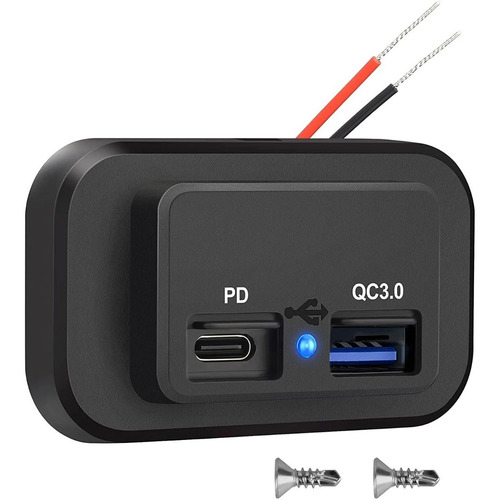 5 Pzas Cargador Rápido Usb Y Tipo C 12v Y 24v