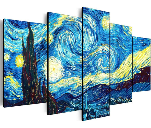 Cuadros La Noche Estrellada Vincent Van Gogh 5 Partes