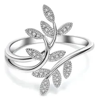 Comprar Anillo Estilo Bohemio Rama De Olivos Con Piedras Zirconia