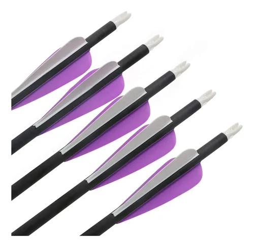 Flecha 32 Inch Carbon Punta Removible X 12 Violeta Blanco