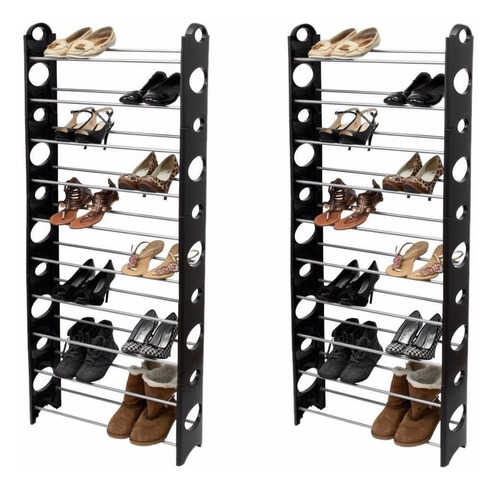 Zapatera Organizador Modular 2 Pzas Para 30 Pares 10 Niveles