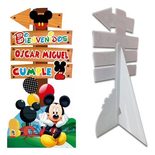 Figura Coroplast Letrero Bienvenida 1m Mickey