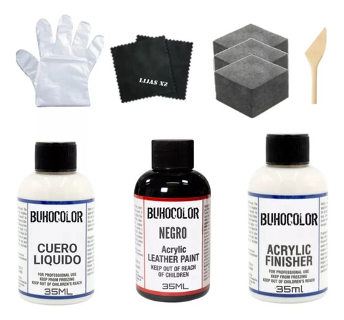Cuero Liquido + Tinta / Negro Reparación + Sellador