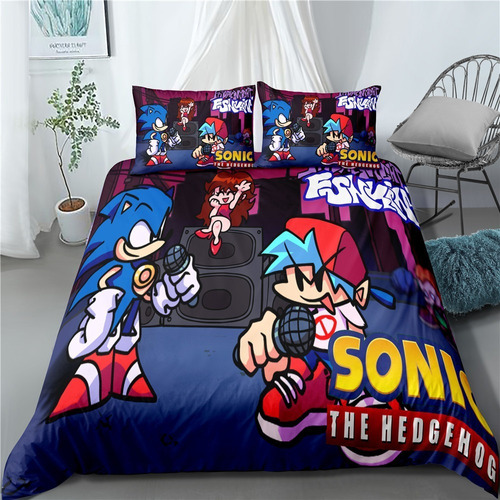 Juego De Ropa De Cama Friday Night Funkin, Sonic Vs Bf, Indi