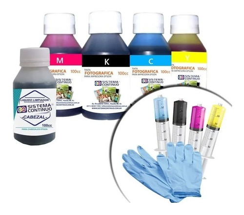 Kit De Tinta Recarga Facil Para Impresoras Epson Tinta Foto