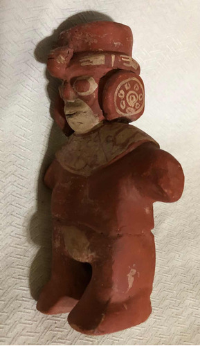 Antigua Figura Vasija Pieza Terracota Arte Azteca Colección