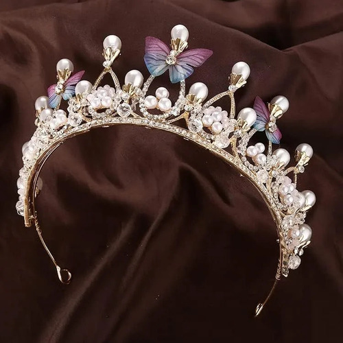 Presente Para Menina: Coroa De Princesa Com Pérolas E Borbol