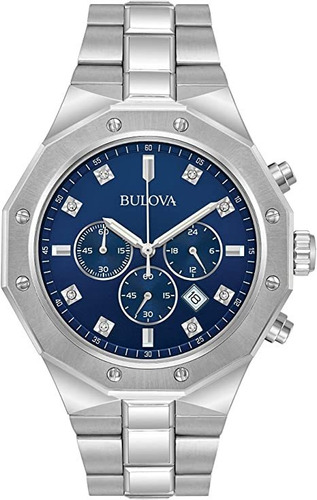 Bulova Cronógrafo Clásico Diamante De Acero Inoxidable Para