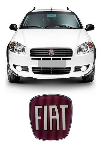 Adesivo Emblema Grade Fiat Strada 2005 A 2016 Resinado