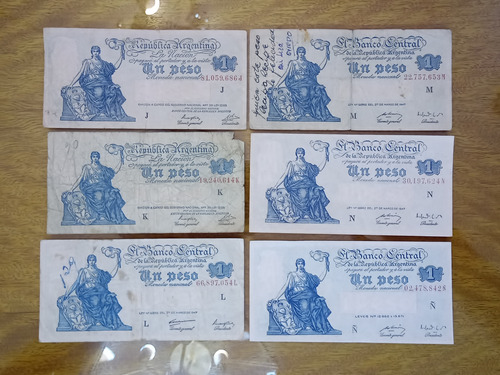 Billetes Argentinos 1 Peso Serie Progresoseries Varias N834