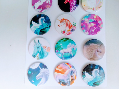 Imagem 3 de 3 de Cartela De Bottons Unicórnios 2 | Broches | Pins | Customiza