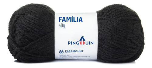 Lã Família 40g - Pingouin Cor 0100 - Preto