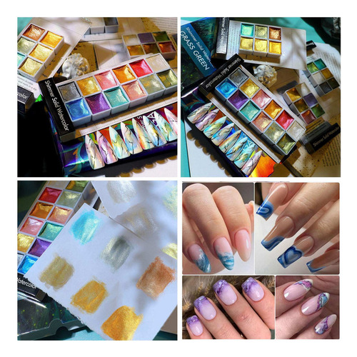 Glitter Shimmer Solid Watercolor Artist Beginners