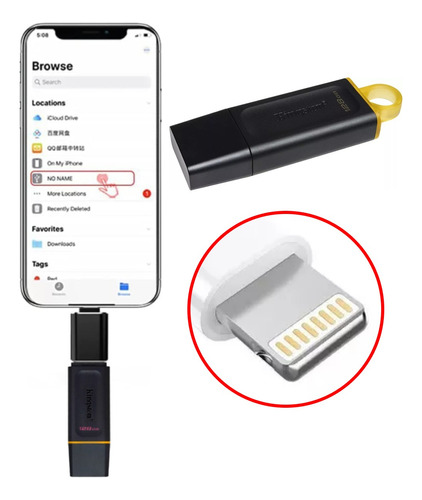 Memoria Usb Pendrive Para Celular iPhone 128gb