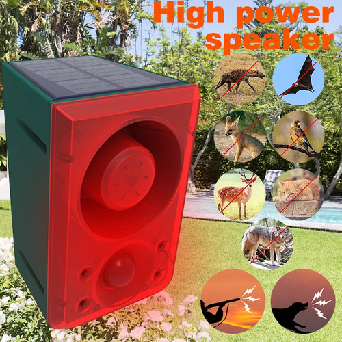 Espanta Ladrão Animais Som Tiro Cachorro Sensor Presença Cor Vermelho
