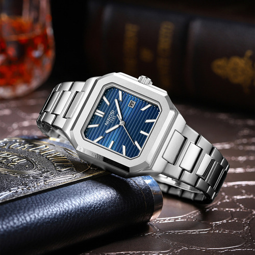 Reloj de cuarzo clásico cuadrado Nibosi 2689 para hombre