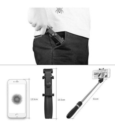 Selfie Stick Tripie D4 Para Celular 6.5 Pulgadas,soporte