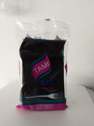 Tenedor Tami Clean Touch Negro Paq X 100 Und 