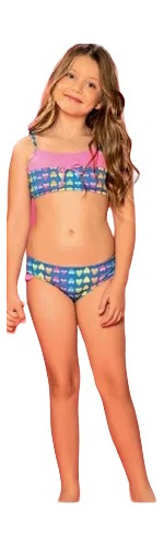 2 Piezas Malla Bikini Top Bombacha Nena Promesse 17230