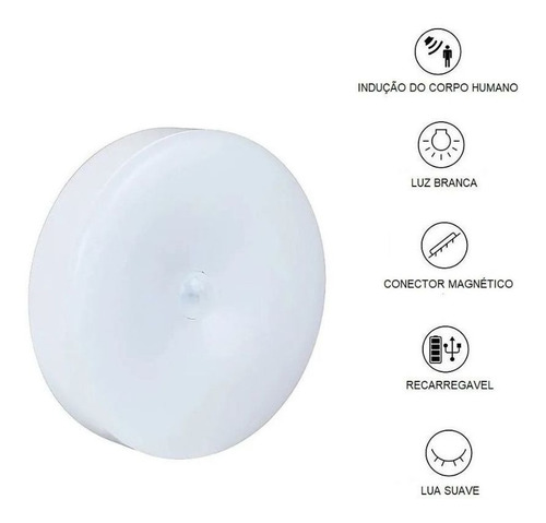 Imagem 4 de 9 de Luminária Led Spot Sensor De Presença Sem Fio Recarregável