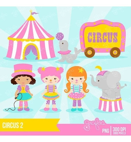 Kit Imprimible Circo Payasos Nena Imagenes Clipart Cod 2