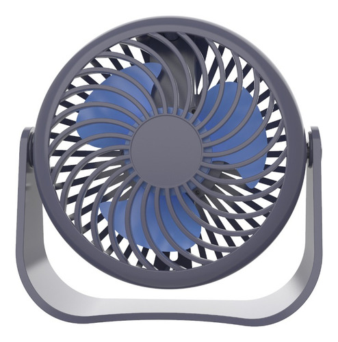 Usb Ventilador Recargable De Escritorio Mini Ventilador Mesa Estructura Azul Diámetro 14 Cm