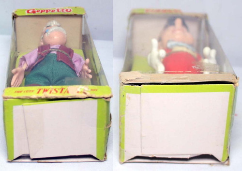 Bonecos Pinoccio E Gepetto Disney 1970 Marx Toys Com Caixas