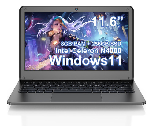 11.6 Computadora Portátil Win11 Intel N4000 8gb 256gb Ssd