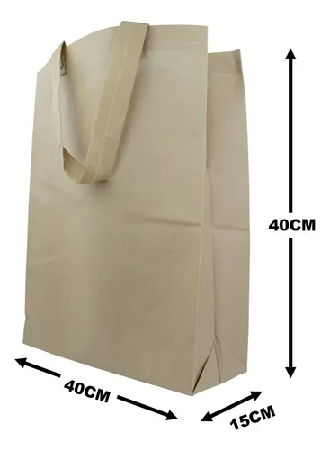 Bolsa Tela Cambrel Ecológica 40x40 Fuelle 15cm X 10 Und