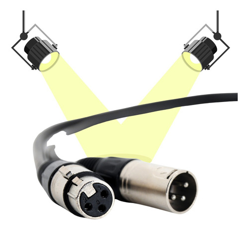 Kit 5 Cabos Dmx Para Iluminação 15 Metros