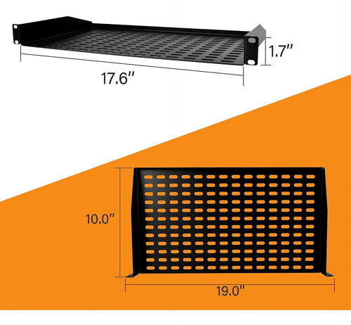 1u Estante Para Servidor 18.9 In Color Negro