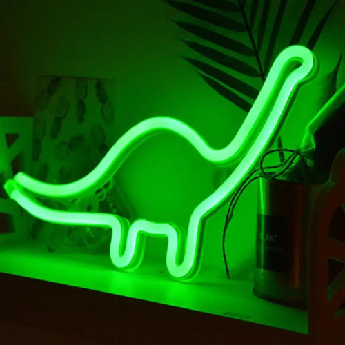 Colgante Led Con Diseño De Dinosaurio Con Luz De Neón