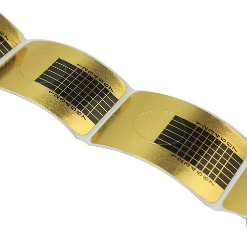 50 Moldes Adhesivos Uñas Acrilicas Y Gel Dorados