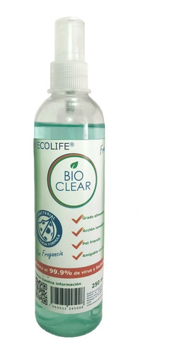 Desinfectante Uso Personal Con Fragancia Fresh 250 Ml