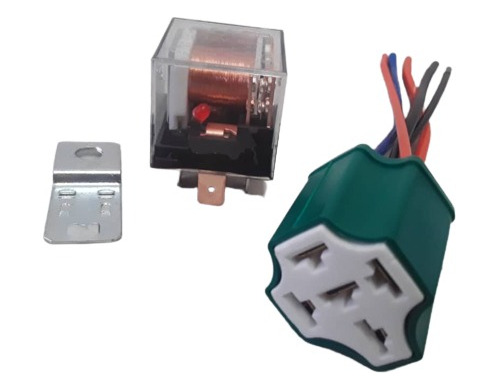 Relay + Conector Porcelana 5 Patas 12v 80 Amperios Marca Fc