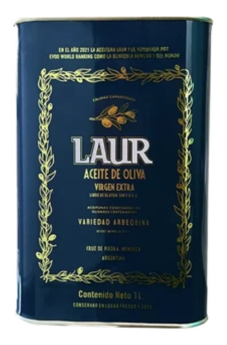 Aceite De Oliva Extra Virgen Lata Laur 100% Arbequina 1 L